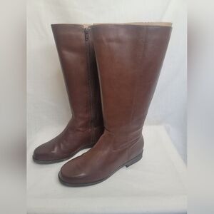 NEW Womens Brown Leather Knee-High Riding Boots Size 9